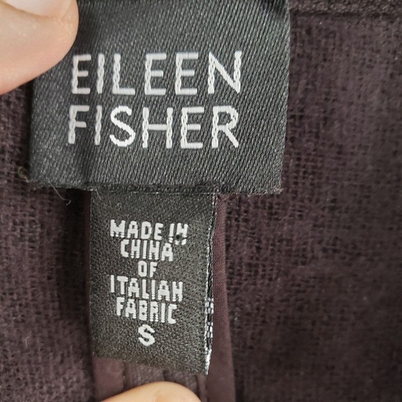 Eileen Fisher Small Brown Wool Blend Jacket Military Asian Frog Knotted Button - Picture 4 of 11